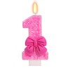 ElekFX Number 1 Birthday Candle, Rose, Unscented, 3.1 x 5.9