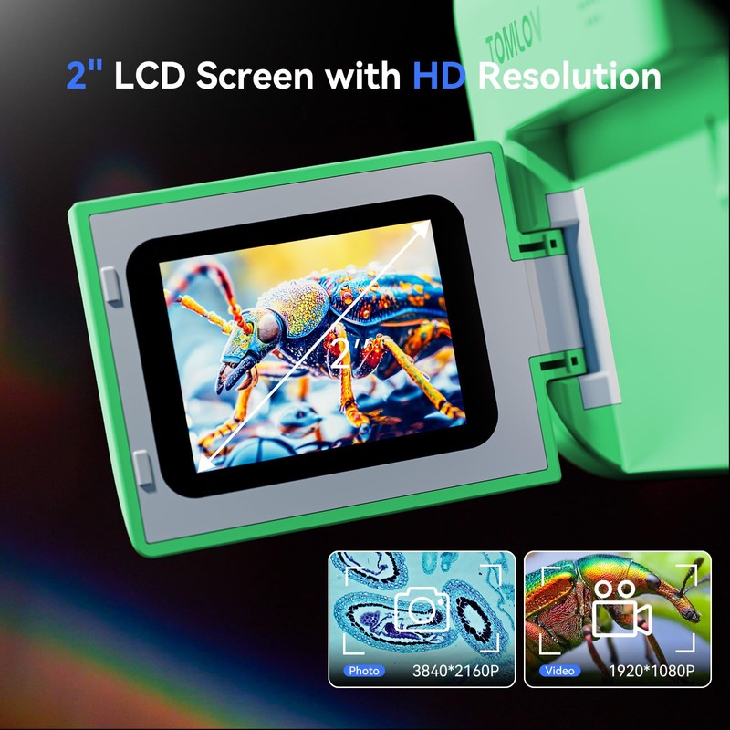 TOMLOV P20 Handheld Digital Microscope, 3-in-1 Pocket Miniscope for Kids,