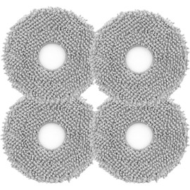 roborock Washable Vacuum Mop Cloths, Compatible with Qrevo Curv Robotic Vacuums, Washable and Reusable Soft Mopping Pad Replacement Accessories - 4 Pcs