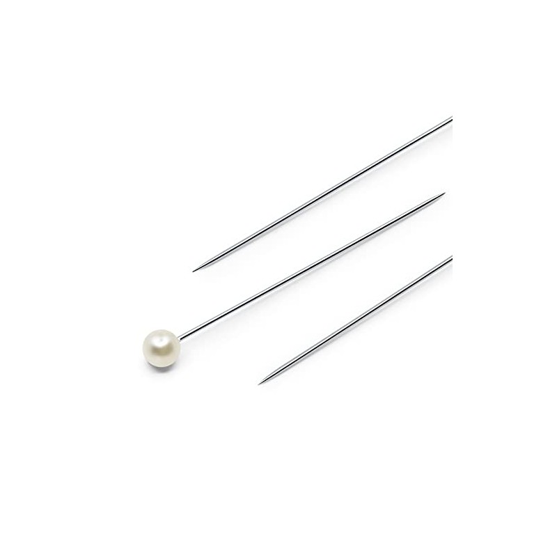 Dritz alfileres Largos con Cabeza nacarada, 100 Piezas, 2-Inch, Blanco,
