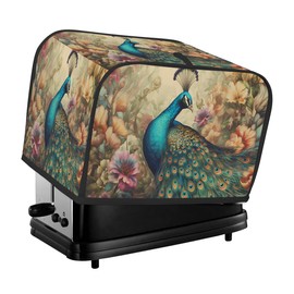 Toaster Cover 2 Slice Toaster Cover Peacock Flowers Stain Resistant Kitchen Small Appliance Cover Machine Washable Women Gift