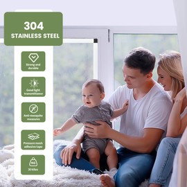 Expandable Window Screen Adjustable 304 Stainless Steel mesh Window Screen 2 Pack (20" H x 28" -54 "W) - White Large Perfect Replacement Screen for Windows