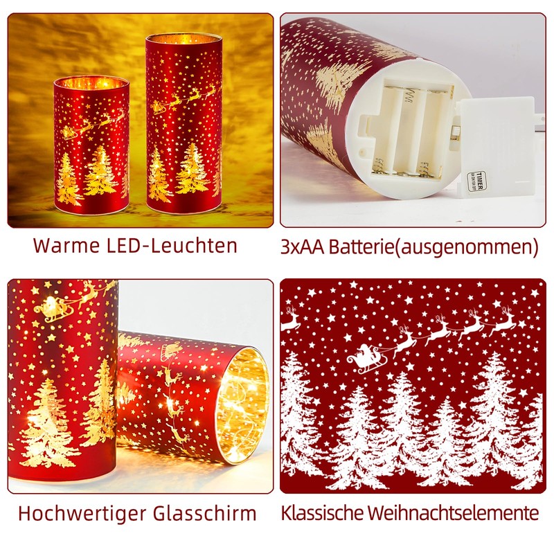 MJ PREMIER Christmas Decorative Lamp, Christmas Pattern with Light Chain