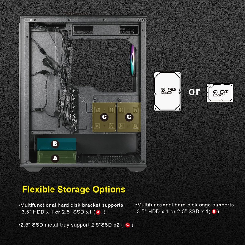 AZZA CSAZ-370 Forest/Gaming/ATX Mid-Tower/Computer Case/Tempered Glass Panel