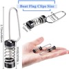 Wolfride 6Pcs Fishing Flag Clips, Stainless Steel Marine Boat Flag