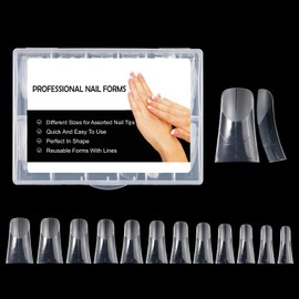 BNG 120PCS Nail Dual Forms For Gel Nails Extension, Professional Wide Nail Form Tips Full Cover Acrylic Nail Molds Quick Building, Reusable (Mold D)