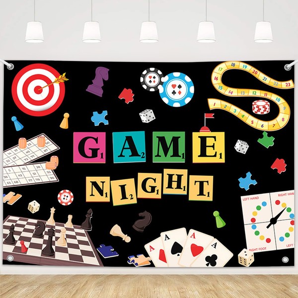 MEHOFOND 7x5ft Game Night Backdrop Board Game Party Decorations for