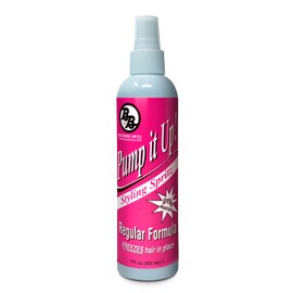 Bronner Bros Pump It Up Styling Spritz Regular 80% – Fast-Dry Hair Spray with Vitamin B5, Silk Amino Acids & Proteins – Flexible Hold Finishing Spritz Hairspray, No Build-up or Stiffness – 8oz