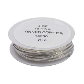 Tinned Copper Wire – 16 Gauge, 4 oz. Spool – Solderable Wire for Glass Art, Foil, Lead, and Zinc Reinforcement