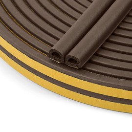 flintronic Dichtungsband für Türen Fenster, 6M Türdichtung Selbstklebendes Fensterdichtung, Türdichtung Fenster, Anti-Kollision Dichtungsstreifen Gummi Schaum Siegel Streifen Schalldämmung Braun