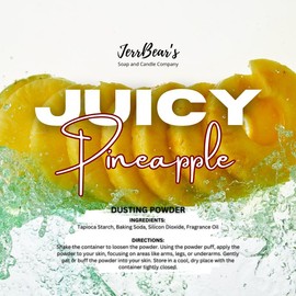 JerrBear’s Custom Body Dusting Powder - Scented - Gentle - Fine Powder Talc-Free Fragrance Moisture Cosmetic Skin Care:_Juicy Pineapple