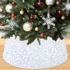 PATYDEST White Christmas Tree Collar Round Sequin Tree Skirt Silver