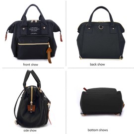 Casual Changing Backpack Bag for Mum and Baby, Multifunctional Backpack Handbag, Organiser Backpack for Travel, Changing Mat, Nappy Bag, Bottle Bag for Prams and Hospital Bag, black