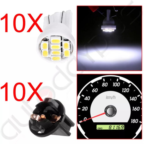autodayplus 10x White T10 194 LED Bulbs for Instrument Gauge