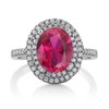 Gem Stone King 3.30 Cttw Red Created Ruby Ring For
