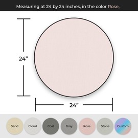 Pro-Graphx Fabric Bulletin Board Pinboard for Walls Thick & Stylish Frameless Display Notice Memory Board Office Home Elegant Decorative or School Organization Easy to Install (Rose, 24 x 24 - Round)