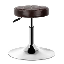 PenghaiYunfei Round Modern Bar Stool Height Adjustable 360 Swivel Stool,for Home Office Kitchen Barbershop Bar Spa (Brown Without backrest)