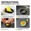 2.9 inch Egg Rings Set of 2 with Silicone Handle,