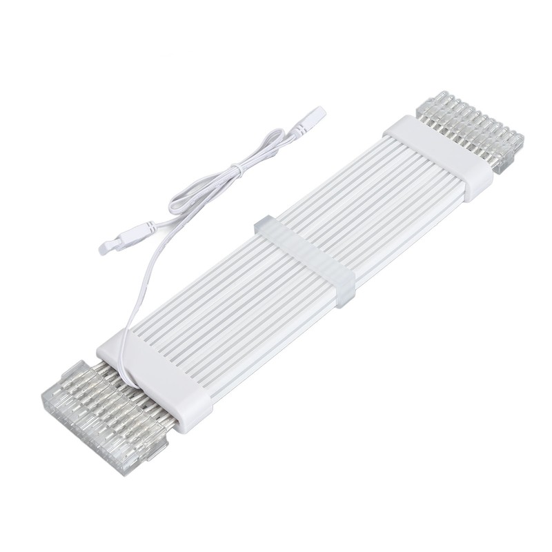 24 Pin RGB Power Extension Cable Kit ARGB 18AWG Silver