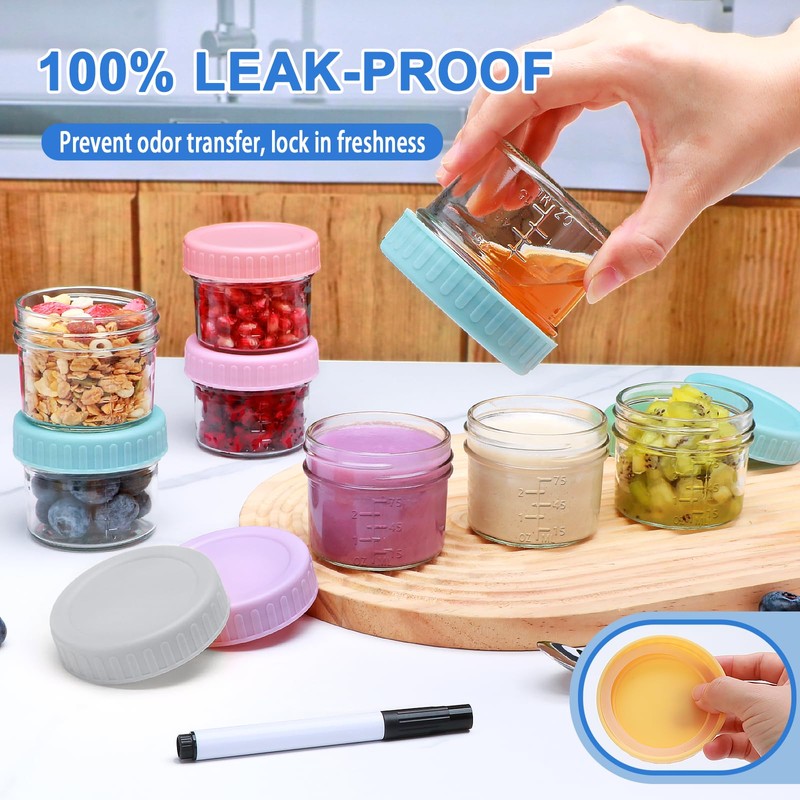Accguan 16Pack Glass Baby Food Storage Containers, 4oz Glass Baby