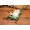 Holzwurm Decorative Ceramic Frog Sitting 20cm Garden Ornament Green White