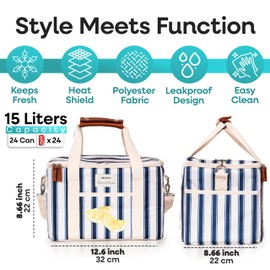 Premium Insulated Leakproof Cooler Bag – Soft-Sided 15L Portable Cooler for Beach, Picnic & Camping (LMN)