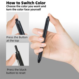 YUNCHUN 4 in 1 Multicolour Ballpoint Pen+Pencil, Medium Point Metal Writing Pen, Retractable 0.5mm Mechanical Pencil, Multifunction Journaling Pen with 3 Colour Ink, Gift Set for Men & Women, Black