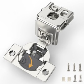 Furniware 2 Pack 1-1/2 Inch Overlay Soft Close Hinges for Face Frame Cabinet, Speed Control 4D Adjustment, Stainless Steel Kitchen Cabinet Hardware, 105° Open Concealed Self Closing Hinges