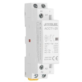 JOYELEC AC Home Contactor 2P 25A 1NO1NC Automatic Home Power Contactor 220V/230V 50/60Hz 2 Pin 2 Pin Normally Open DIN Rail Mount 35mm X