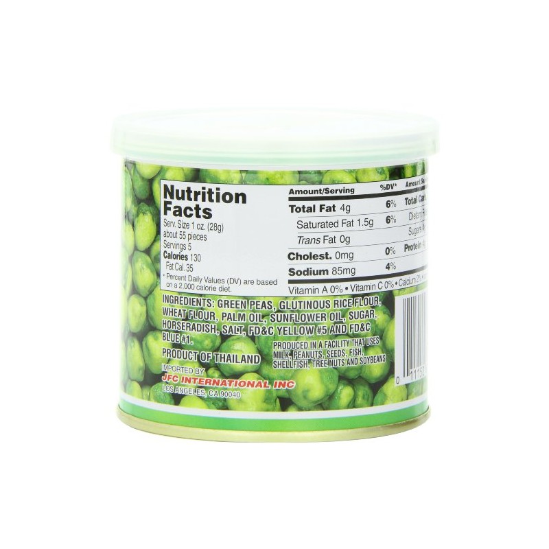 Hapi Hot Wasabi Peas, 4.9-Ounce Tins (Pack of 8)