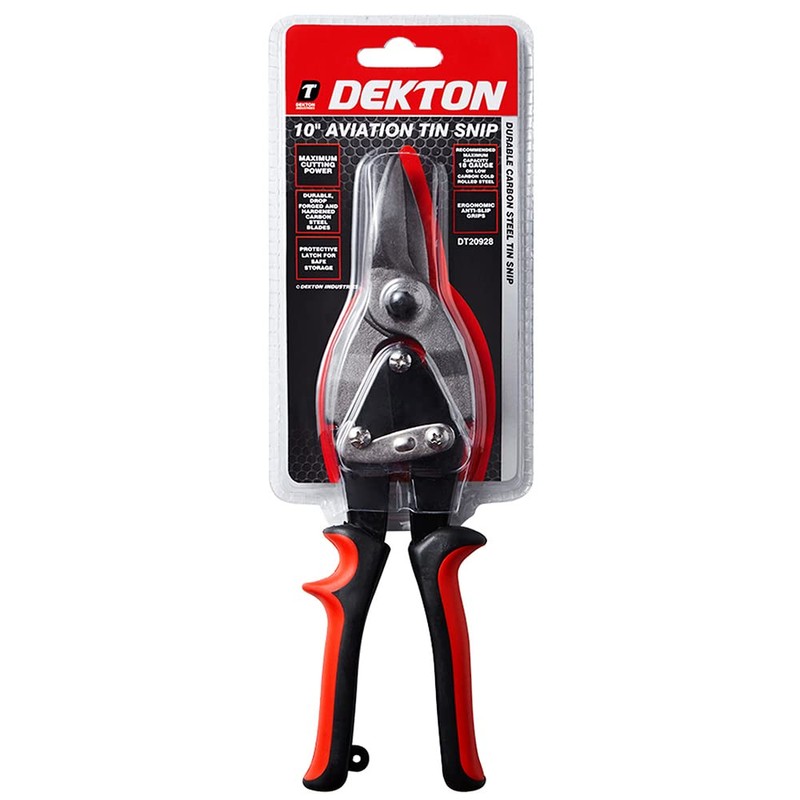DEKTON DT20928 Aviation Tin Snip, Black/Red