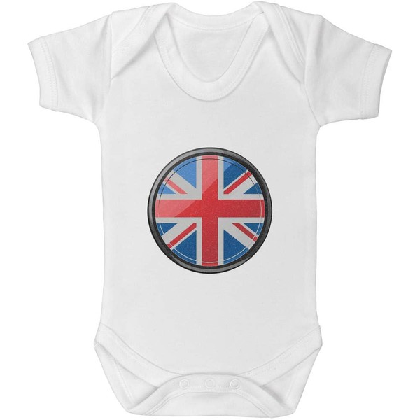 Azeeda 3-6 Monate 'Union Jack im Kreisrahmen' Baby-Wachstums-/Bodysuit (GR00137835)