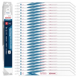 EZARC 25 Pack Bi-Metal Cobalt Reciprocating Saw Blades for Thin Metal Cutting Sabre Saw Blades 9-Inch 18TPI R922PT