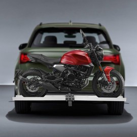 YIYIBYUS Motorcycle Hitch Carrier,Steel and Aluminum Alloy Motorcycle Carrier,Aluminum Hitch Carrier for Dirt Bikes, Motorcycle Bracket (Black and Silver,500 lbs)