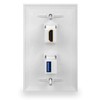 BATIGE HDMI And USB 3.0 Keystone Wall Plate Single GANG