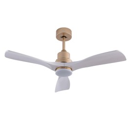 SHOUMANUAL 48 Inch Ceiling Fan with LED Light, Industrial Indoor Chandelier Fan with Remote Control, 3-Colors, 6-Speeds, Reverse Function, Quiet DC Motor, Timer for Bedroom Living Room (White)