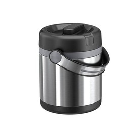 EMSA 509244 MOBILITY Isolier-Speisegefäß 1,2 L Edelstahl Schwarz - 100 % dicht - warme Mahlzeit - heiße Speisen für unterwegs, 1.2 L