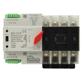 XINTAIHELE Mini ATS Automatic Transfer Switch Dual Power Changeover Switch 100A 220V Generator Electrical Selector Switches DIN Rail Mount NLQ4-2P/3P/4P Circuit Breaker Toggle Controller