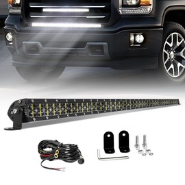 BraveWAY 42Inch LED Light Bar 240W 48000LM Dual Row Light Bar Spot Flood Combo LED Work Lights 6D Lens Fog Lights Offroad Lighting Driving Lightbar for Trucks UTV ATV Tractor SUV 4WD Boat 4X4 Pickup