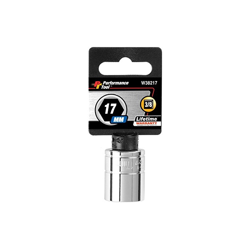 Performance Tool W38217 6-Point Socket, 3/8-Inch Drive, 17mm