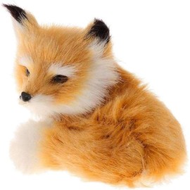 Herreicher Fox Cuddly Toy Find Fox Plush Toy Simulation Plush Cute Real Fox Figure, Decoration for Bedroom, Car and Desk