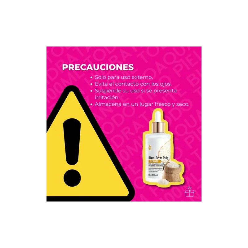 Sérum de Arroz, Hidratante y Aclarante, Todo Tipo de Piel,