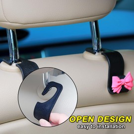 MaPctSy - Ganchos de coche para monederos y bolsas, bonito lazo para reposacabezas de asiento de coche, soporte universal para almacenamiento de vehículos, soporte para respaldo de asiento de animales
