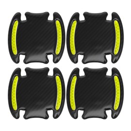 Motoforti Universal Car Door Handle Cup Cover Protection Film Reflective Stickers Anti-scratch, Epoxy Resin, Black Green, 4 Pcs