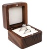 Wedding Ring Box - Wooden Retro Engagement Ring Holder Mini