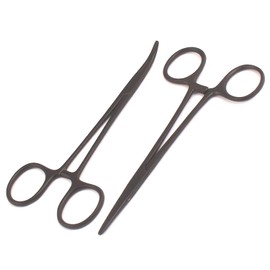 AAProTools 5" Mosquito Hemostat Forceps, Matte Black Straight & Curved- Ideal for Nurse and EMT