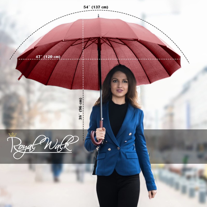 Royal Walk Large Windproof Umbrella for 2 People, 54 Inch,