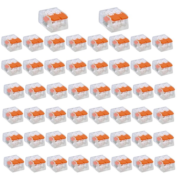 50 Stück Kabelverbinder, Kabelklemmen Elektro, Verbindungsklemme mit Betätigungshebel, Kabelklemmen 2