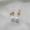 Big Teardrop Pearl Pendant Clip Earrings Drop Clip-on Earrings for