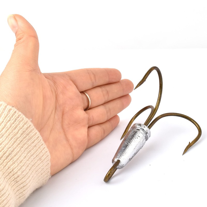 Large Fishing Hooks Weighted Hooks Treble Hook Snagging Hooks(6/0 8/0
